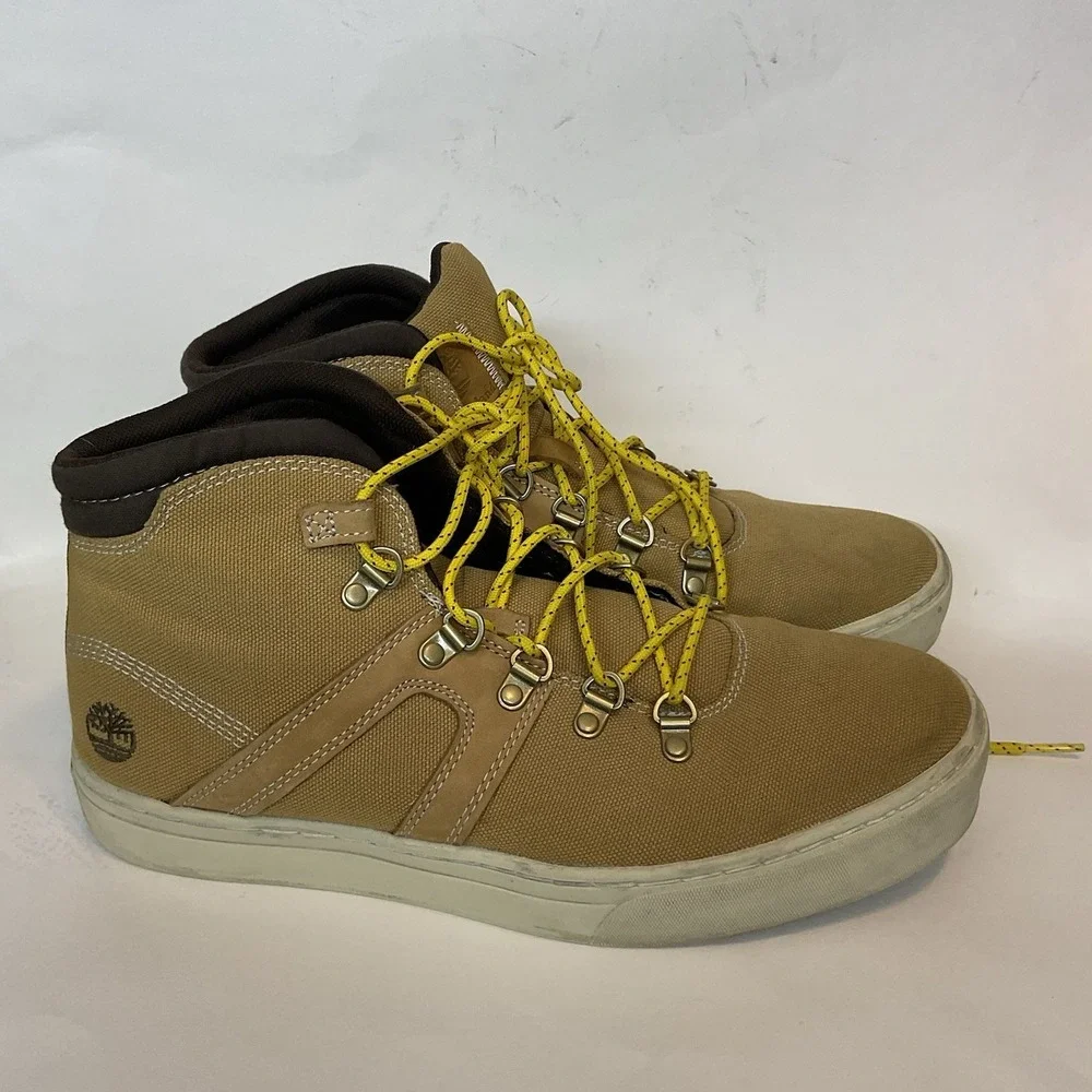 Timberland Euro Hiker Mustard‎ Canvas Boots A1HK5 Men`s Size 9,5 Ortholite